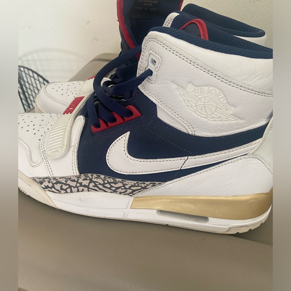 Jordan Sneakers - White, Navy, and Red